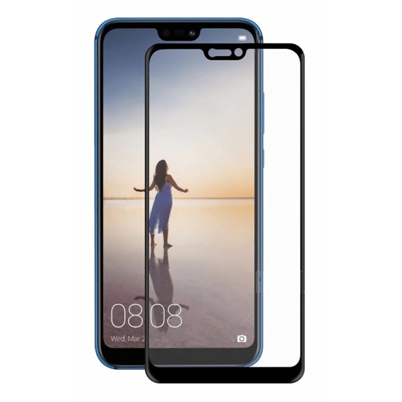 (Huawei P20 Lite 2018),5D Tempered Glass , POWERTECH , full glue, μαύρο