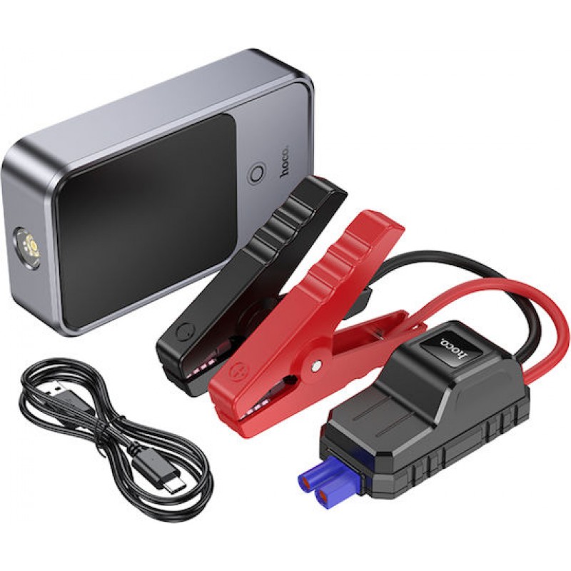 Powerbank 10000 mAh 2,4A 18W με λειτουργία εκκίνησης αυτοκινήτου Hoco QS7 μεταλλικό γκρι