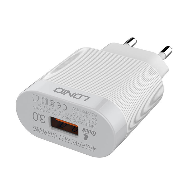 Φορτιστής τοίχου LDNIO A303Q, USB-C, QC 3.0, 18W