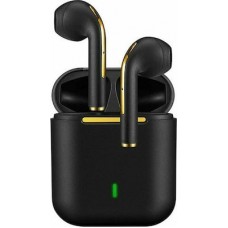 J18 Earbud Bluetooth Handsfree Ακουστικά με Αντοχή στον Ιδρώτα και Θήκη Φόρτισης Μαύρα