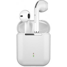 J18 Earbud Bluetooth Handsfree Ακουστικά με Θήκη Φόρτισης Λευκά