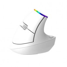 Ασύρματο κάθετο ποντίκι Delux M618C 2.4G 1600DPI RGB (λευκό)