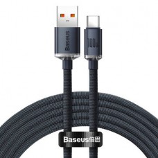 USB σε USB-C Baseus Crystal Shine καλώδιο , 100W, 1,2m (μαύρο)
